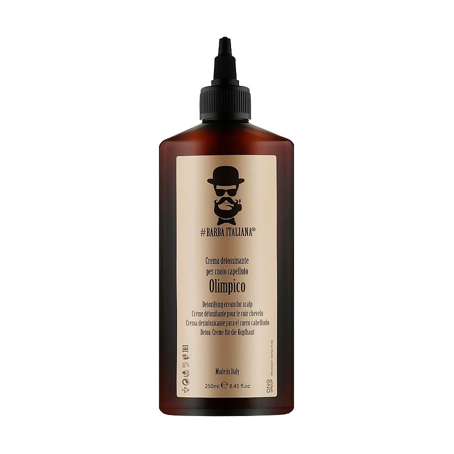 Чоловічий детоксикувальний крем для шкіри голови Barba Italiana Olimpico Detoxifying Cream For Scalp, 250 мл